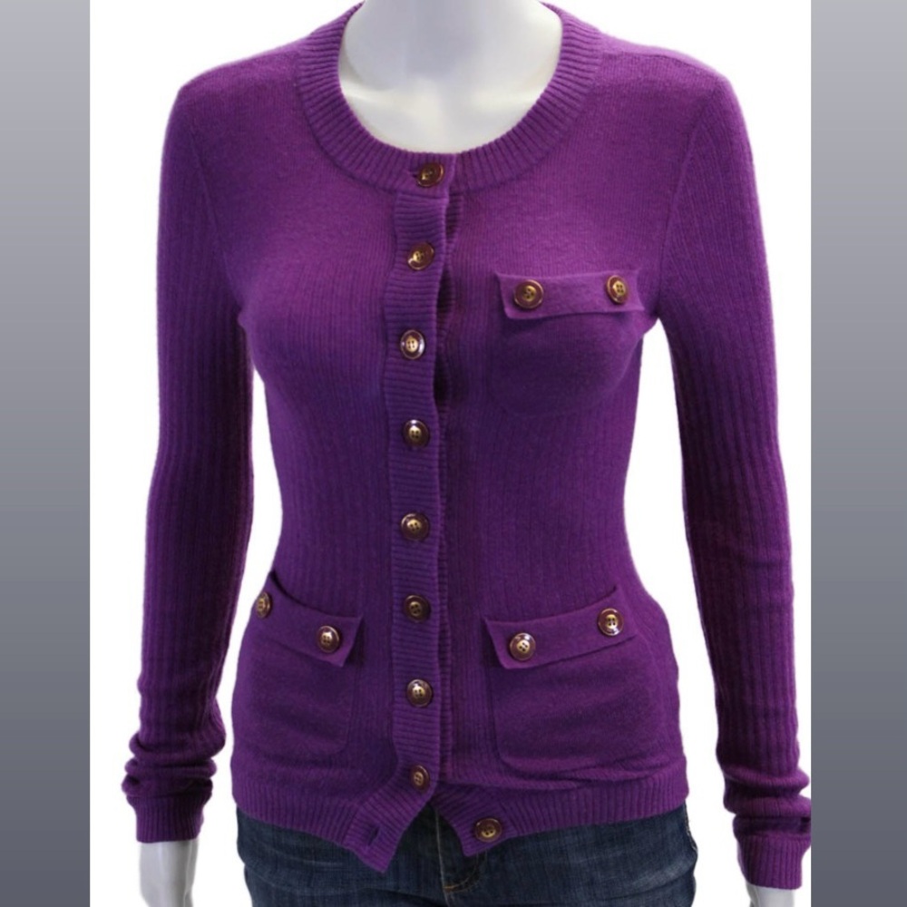 Marc By Marc Jacobs Purple Cashmere Cardigan